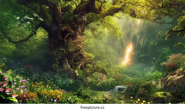 Mystical Tree in a Magical Forest
