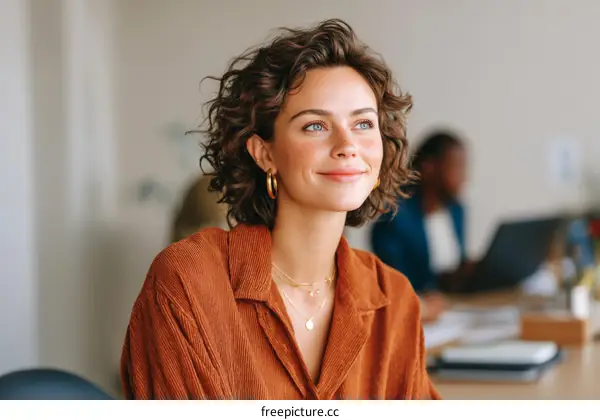 Confident Woman in a Modern Office Setting