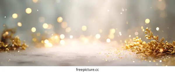 Golden Festive Background with Sparkling Lights