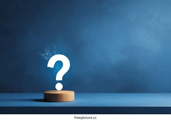 Question Mark on a Wooden Pedestal