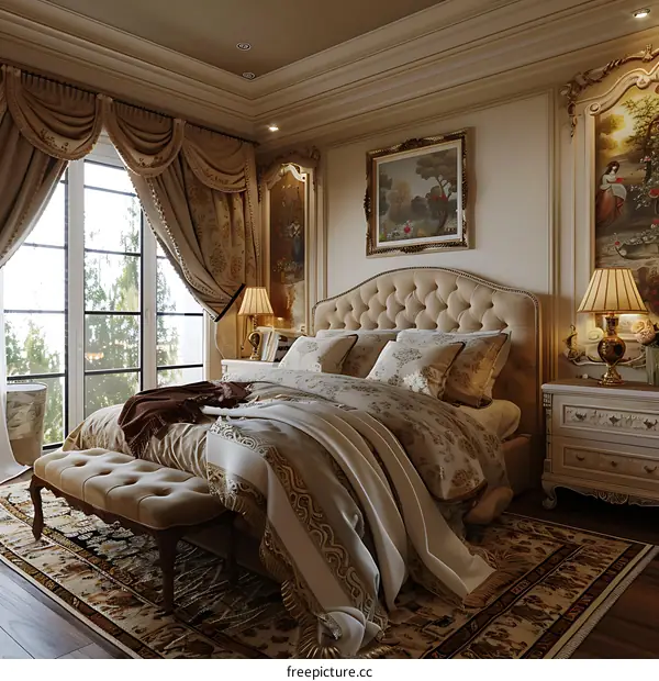 European-style luxury bedroom