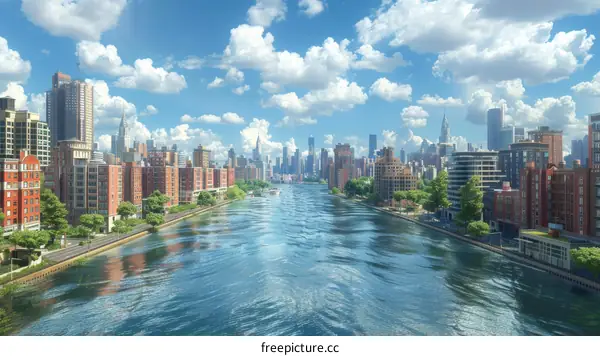 New York City Skyline Panoramic View