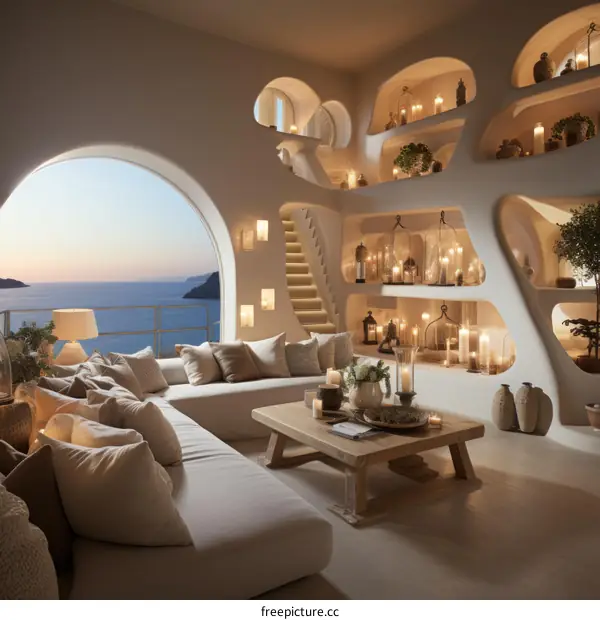 Luxury Mediterranean Villa Interior Design Living Room