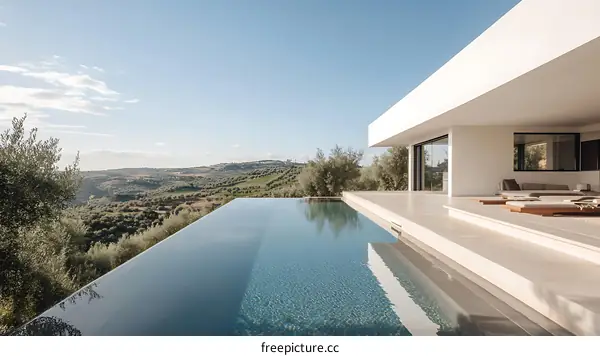 Modern Villa Infinity Pool with Scenic Views