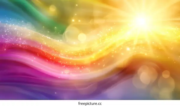 Abstract Colorful Rainbow Light and Sunshine Illustration