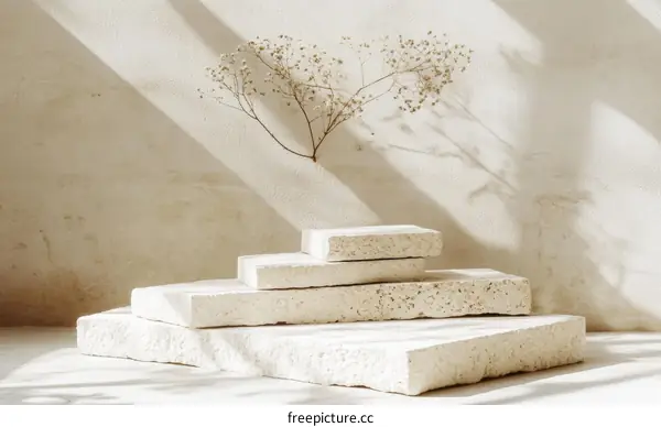 Beige Stone Steps Display Stage