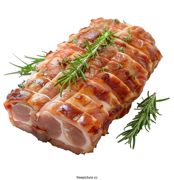 [Transparent Background PNG]Roasted Pork Loin with Rosemary