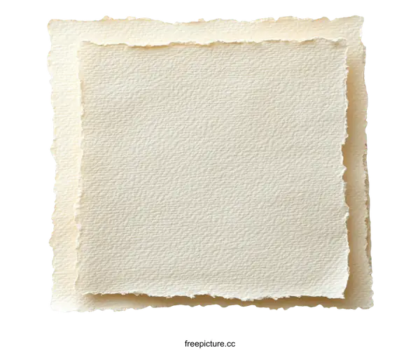 [Transparent Background PNG]Two Layers of Cream-Colored Paper