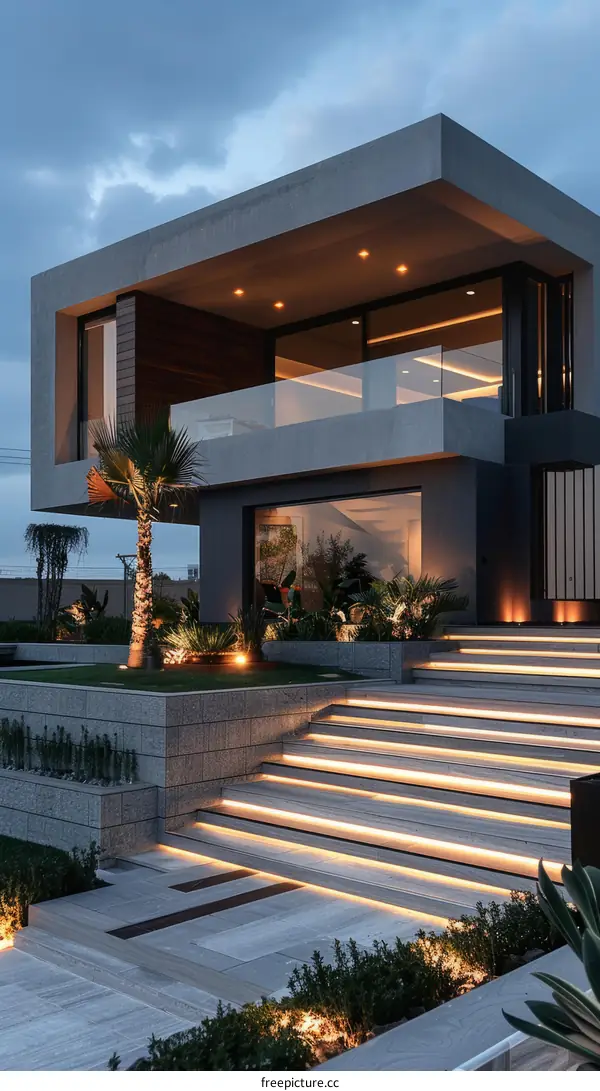 Modern Minimalist House with Flat Roof and Pool