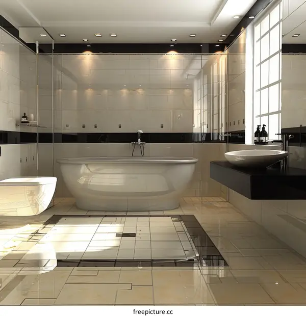 Modern Luxury Bathroom Interior Design Illustration