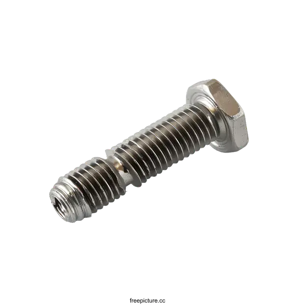 [Transparent Background PNG]Stainless Steel Hex Head Bolt Screw Fastener