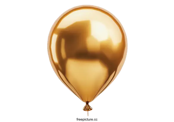 [Transparent Background PNG]Shiny Gold Balloon Isolated on White Background