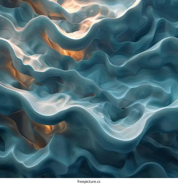 Blue and White Abstract Waves