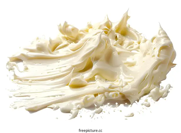 Close-up of white creamy food substance