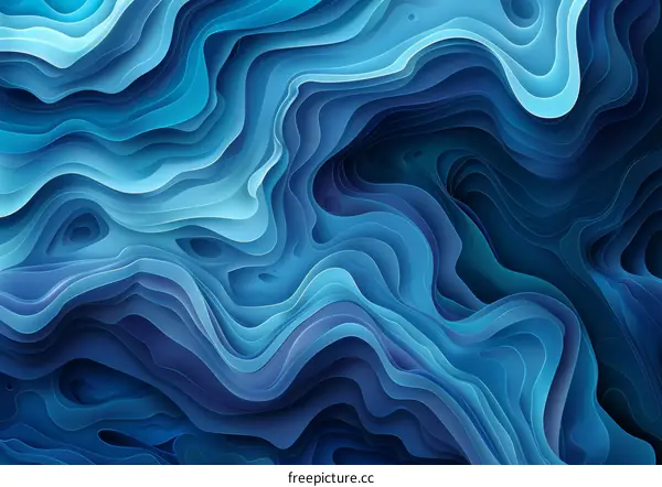 Abstract Blue 3D Contour Lines Background