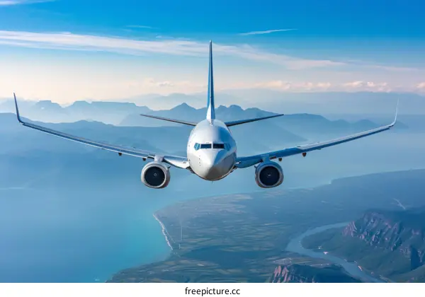 airplane flying over the mountains