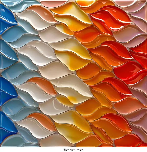 Colorful 3D rendering of overlapping petals