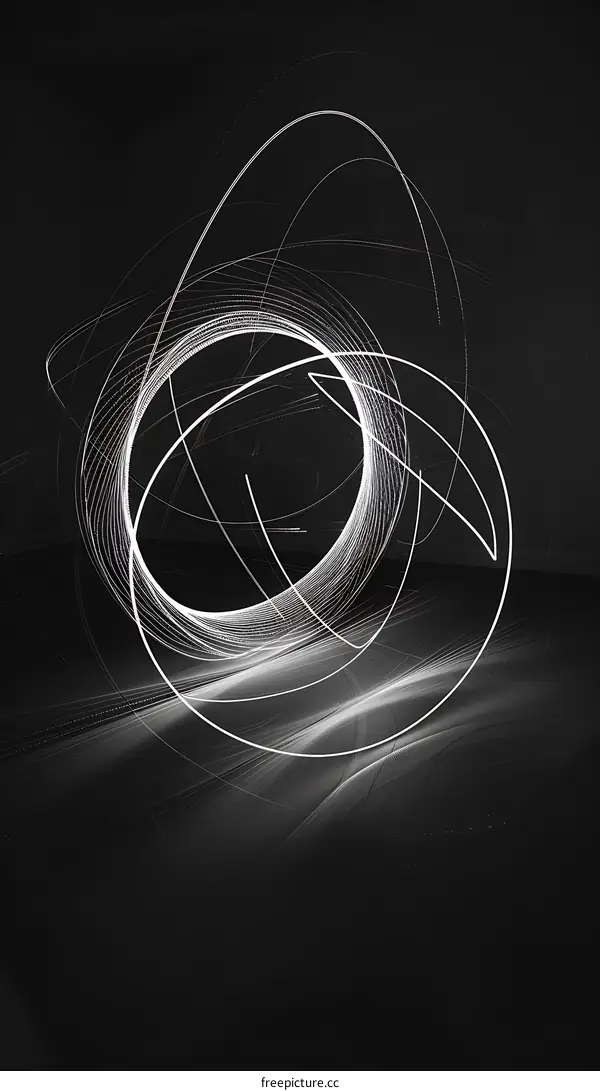 Abstract Light Trails in Black and White