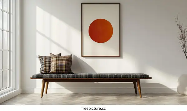 Modern Living Room Interior Design with Abstract Art