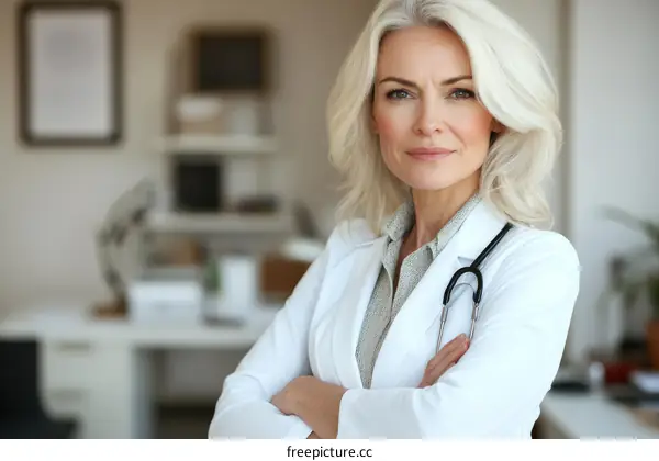 Confident Female Doctor in Professional Setting
