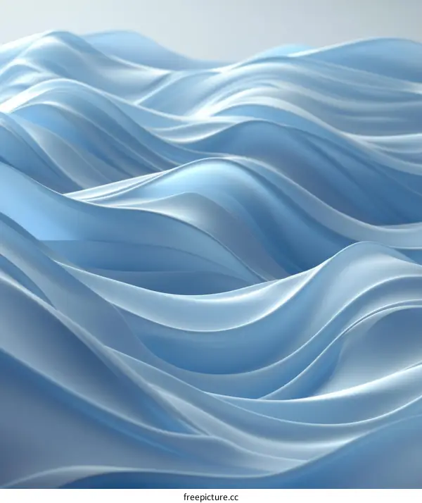 Abstract Light Blue Flowing Fabric Waves
