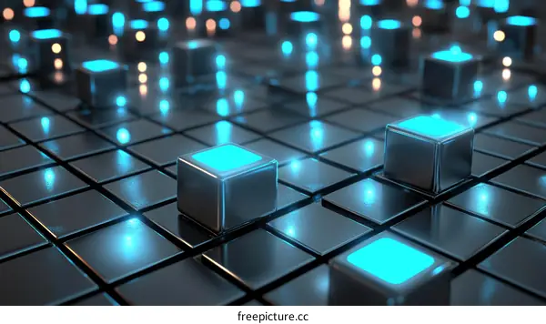 Abstract Futuristic Geometric Cubes