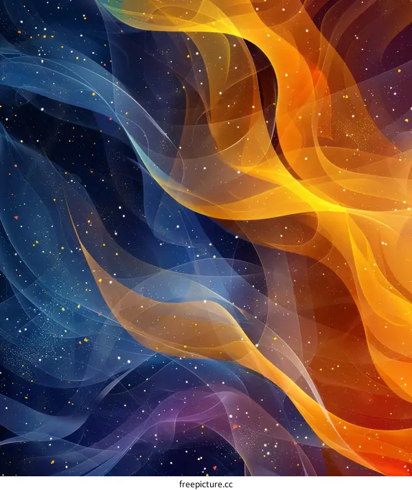 Vibrant Blue and Orange Dynamic Brushstrokes