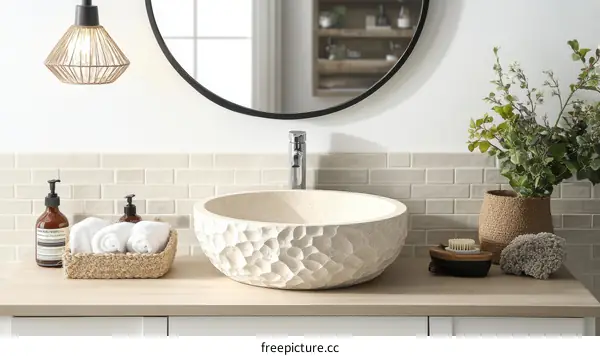 Modern Bathroom Sink with Natural Elements