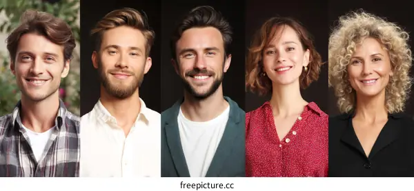 Diverse Portraits of Smiling People