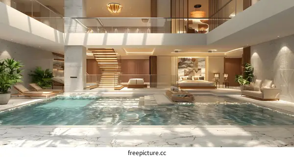 Indoor swimming pool and lounge