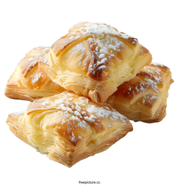 [Transparent Background PNG]Four Portuguese Custard Tarts