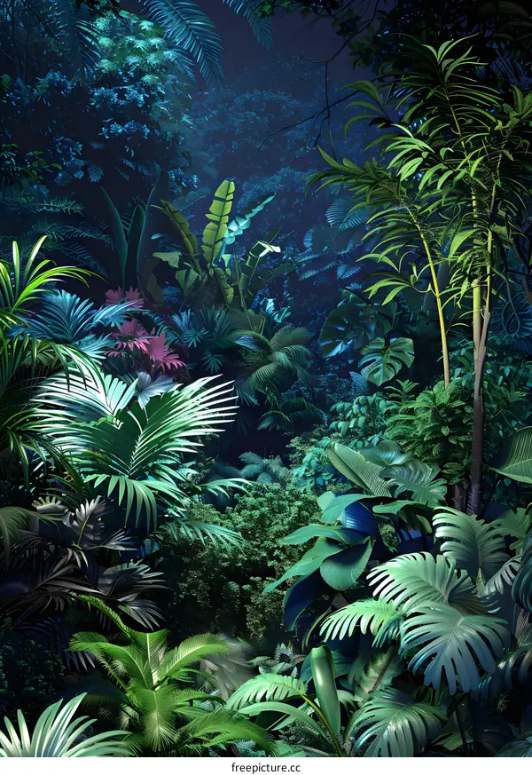 Dense Tropical Rainforest Jungle Foliage