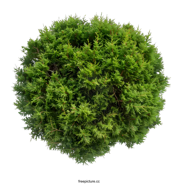 [Transparent Background PNG]Green Bush Top View Isolated on White Background