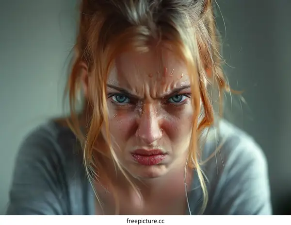 Portrait of an angry woman
