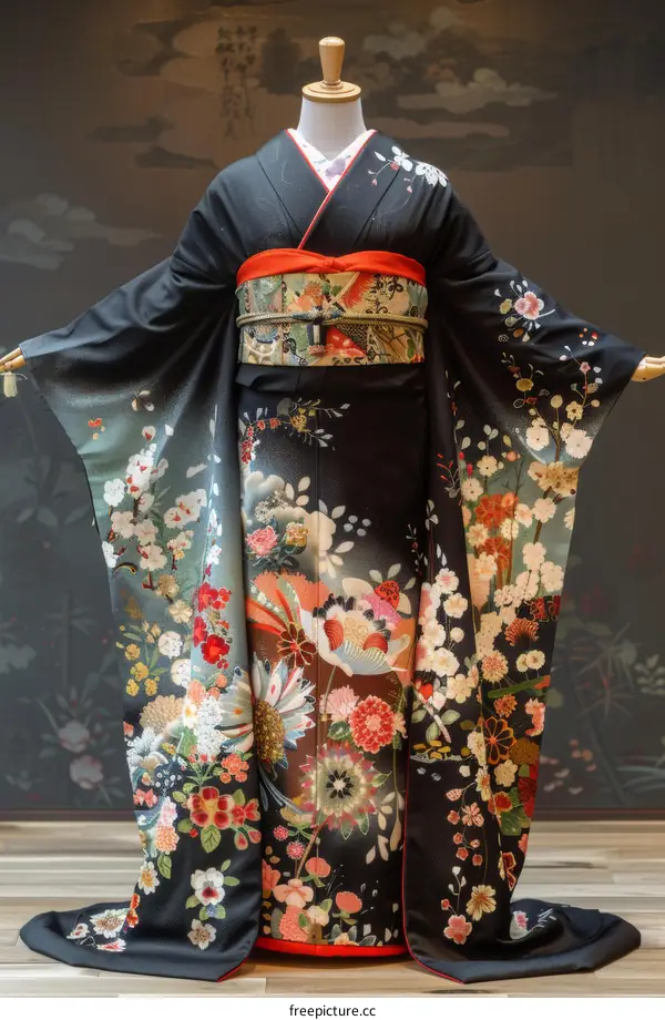 A kimono with a floral pattern