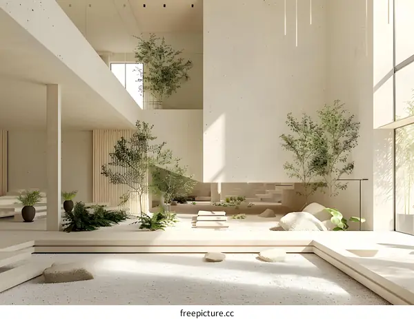 Modern Minimalist Zen Garden Interior Design