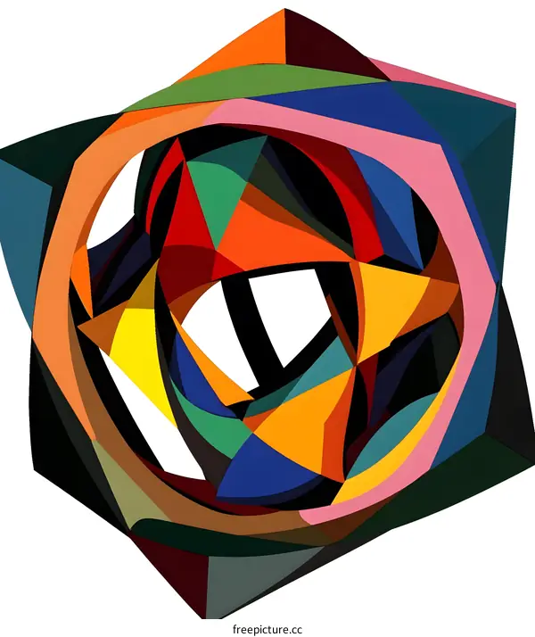 Abstract Geometric Design with Interlocking Shapes and Vibrant Colors