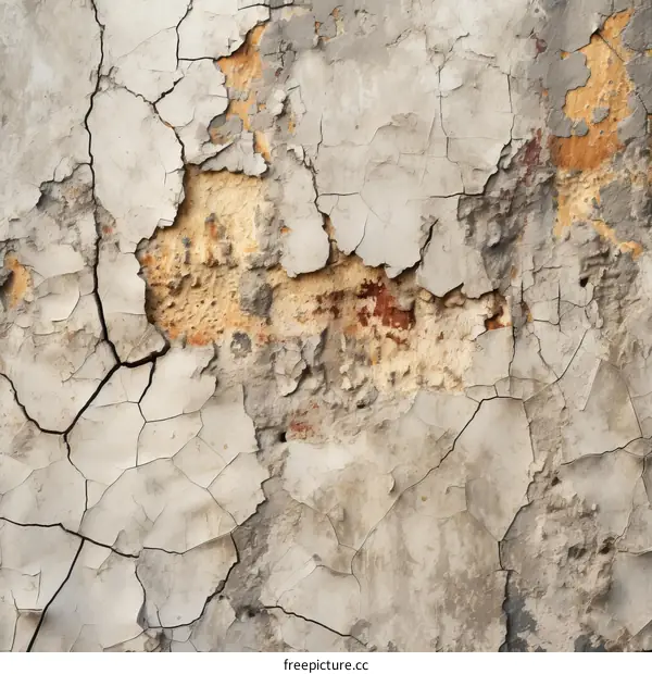 weathered wall texture with cracks and peeling paint