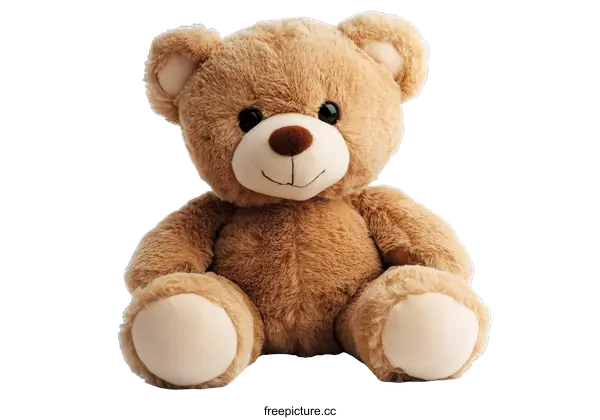 [Transparent Background PNG]Adorable Stuffed Teddy Bear on White Background