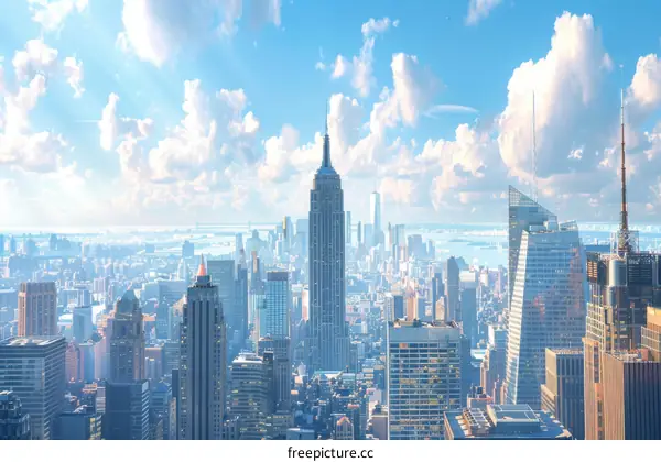 New York City Skyline in a Sunny Day