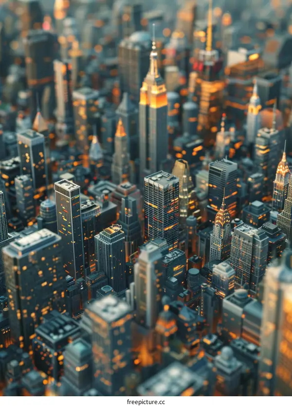 Miniature Cityscape at Night