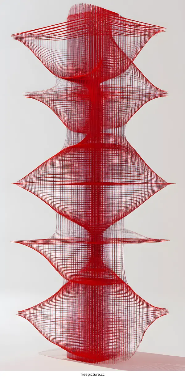 Abstract Red Wire Sculpture, Abstract Sculpture, Modern Art, Wire Sculpture, Contemporary Sculpture