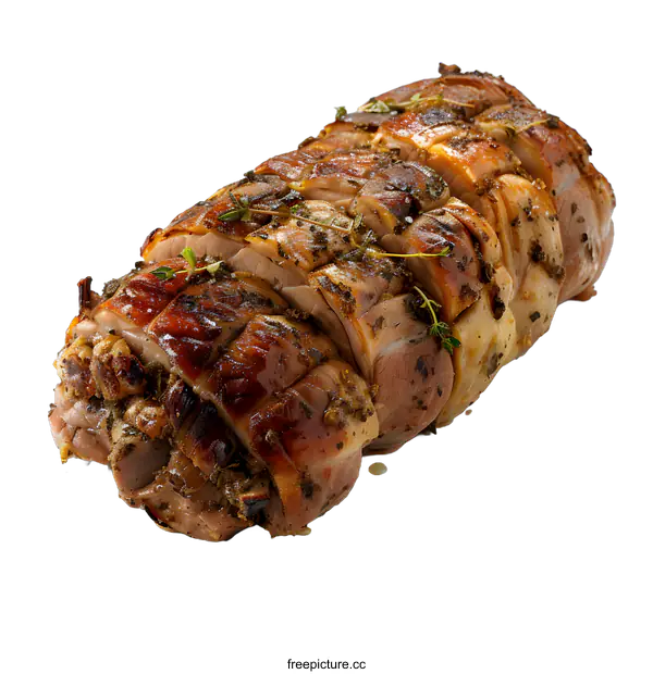 [Transparent Background PNG]Roast Stuffed Leg of Lamb
