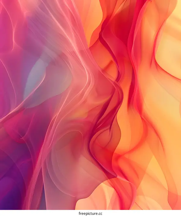 Abstract Pink and Orange Wavy Lines