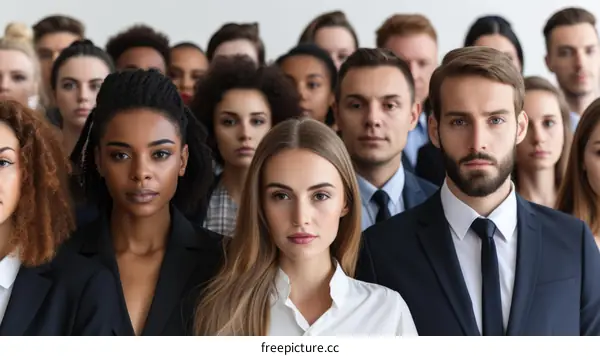A group of diverse business professionals posing for a photo