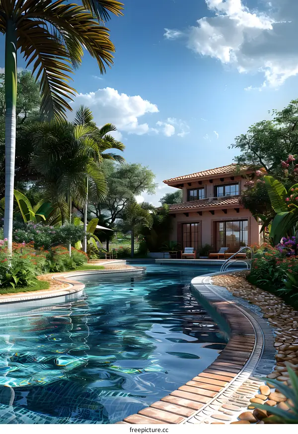 Courtyard house with swimming pool