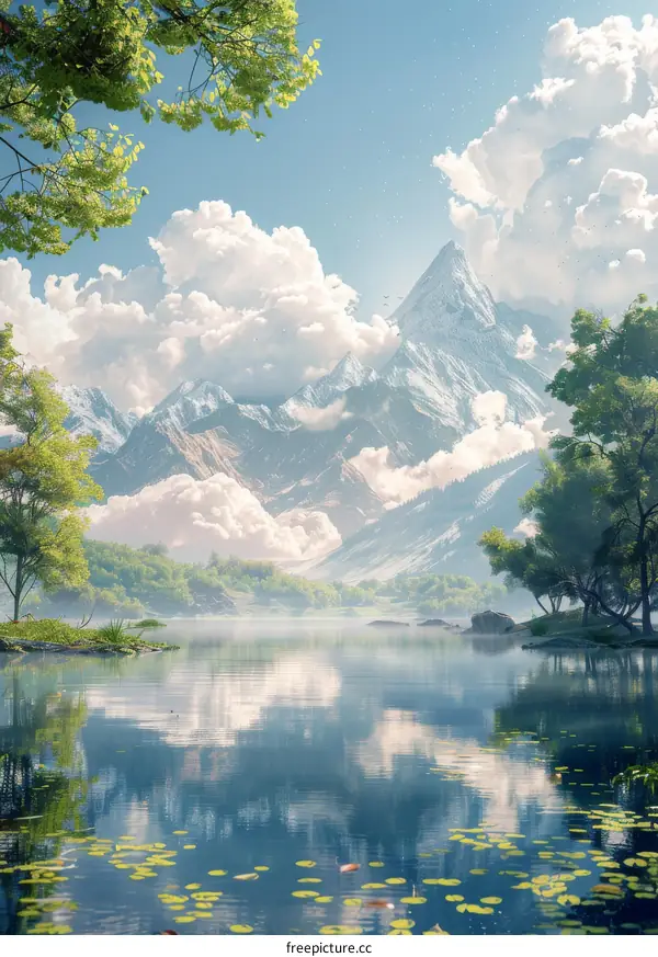 Serene Mountain Lake Scenery