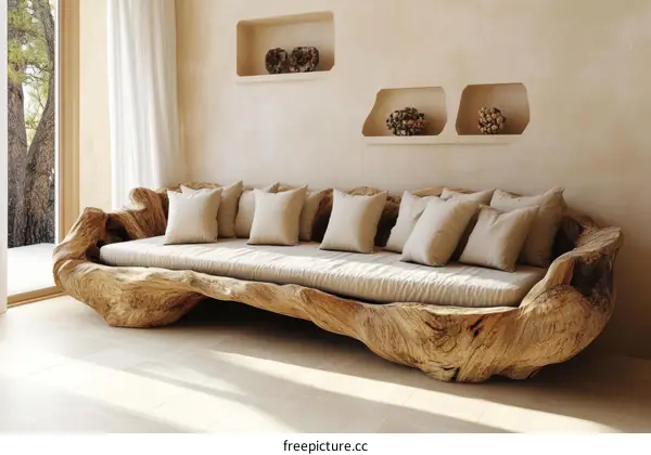 Unique Wooden Sofa in Minimalist Interior Design