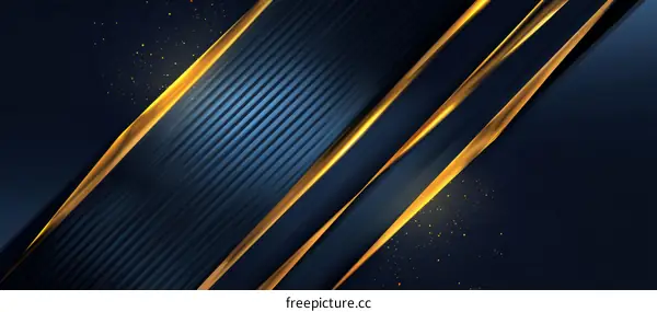 Abstract Dark Blue and Gold Geometric Background Design
