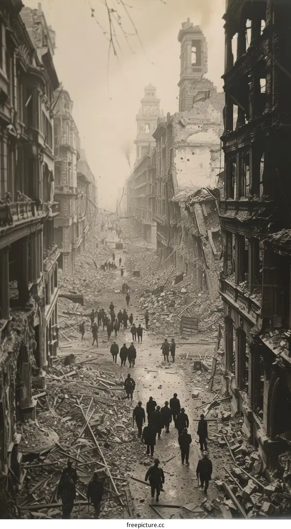 The Aftermath of the German Air Raid on London in 1940